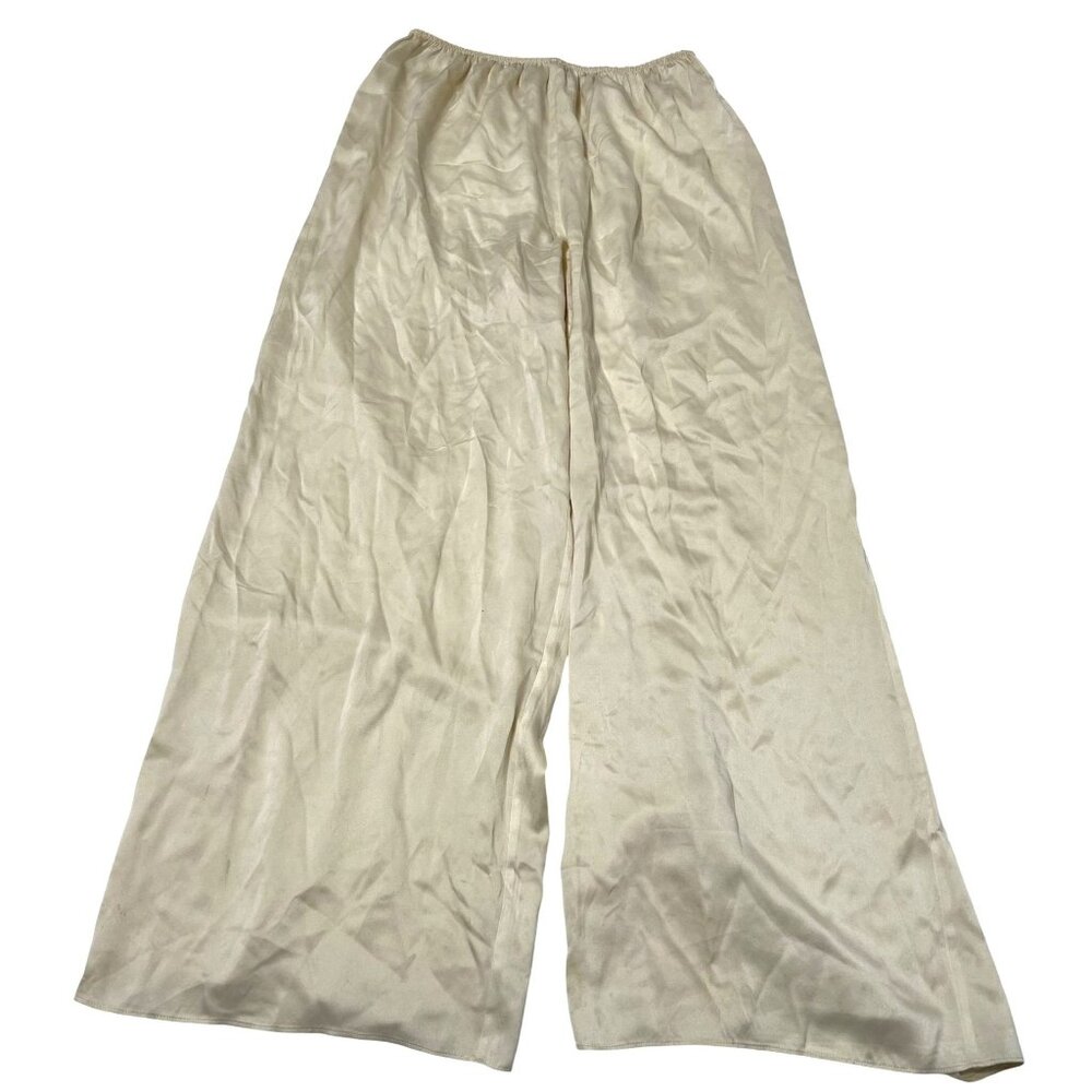 Doen Wide Leg Pants in Cream Satin
